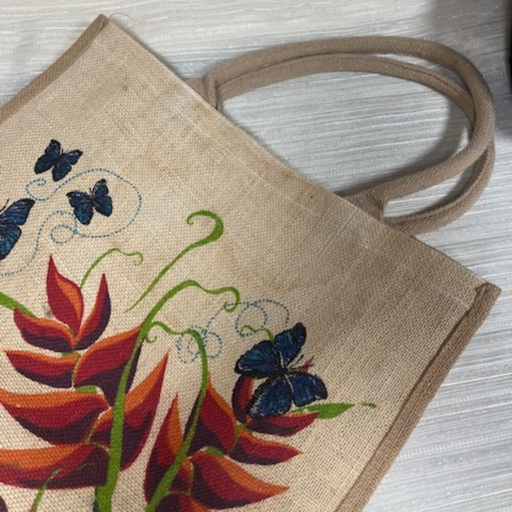 Hand Painted Costa Rica Burlap Bag